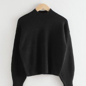 & Other Stories Black Mock Neck Sweater